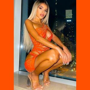 “Heard About Me” Rhinestone Mini Dress